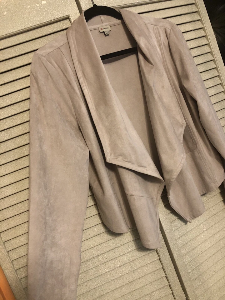 CREMIEUX Blazer Beige Cream Faux Suede Size L - Image 3 of 4