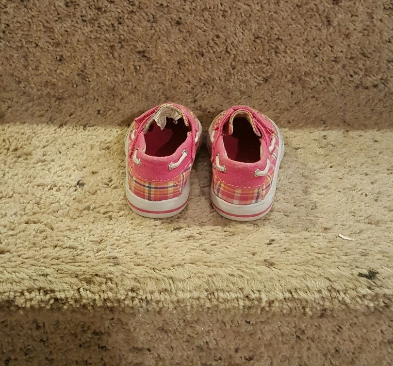 Niñas Pequeñas Teeney Toes Rosa Cuadros Zapatillas Talla 3W Foto 4 de 4