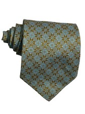 Riviera 100 Polyester Men's Designer Geometric Blue  Gold Tie 53" x 4"