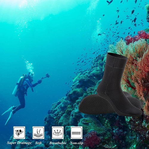 3mm Neoprene Socks Wetsuit Booties Cold Water Swimming Boots for Women Men Op... - Picture 5 of 7