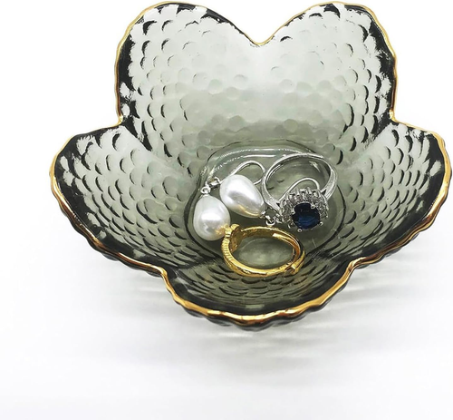 Aesthetic Flower Ring Dish - Glass Jewelry Tray for Rings & Earrings - Picture 11 of 13