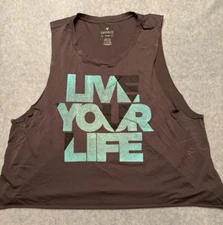 American Eagle Tank Top Ladies XL Dark Gray Live Your Life Favorite Tank