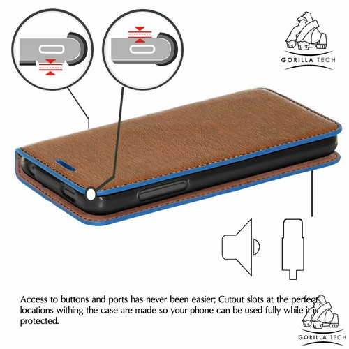 Funda protectora tipo billetera abatible de cuero de lujo nueva calidad premium - Imagen 19 de 26
