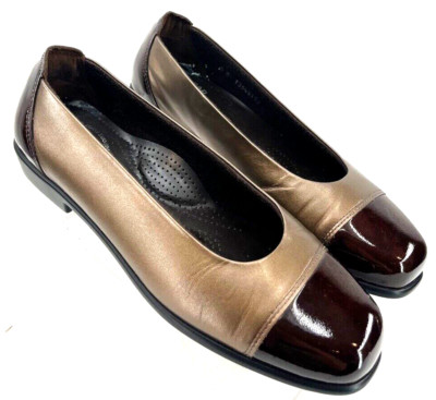 SAS Tripad Comfort Coco bronze Brown Cap Square Toe Ballet Flat Shoes Womens 8 N