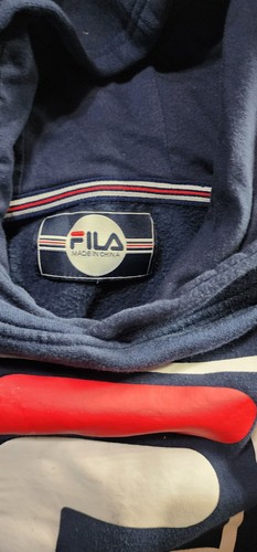 FILA Youth Boy's Double Hit Logo Navy Blue Hoodie XL - Picture 4 of 6