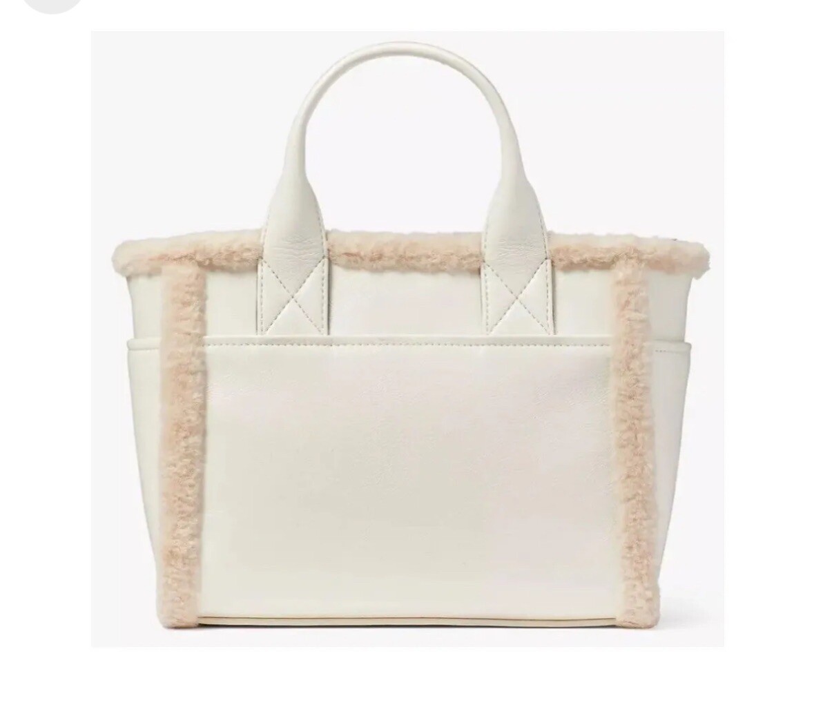 KATE SPADE JETT FAUX SHEARLING SMALL TOTE MERINGUE KE516 NWT