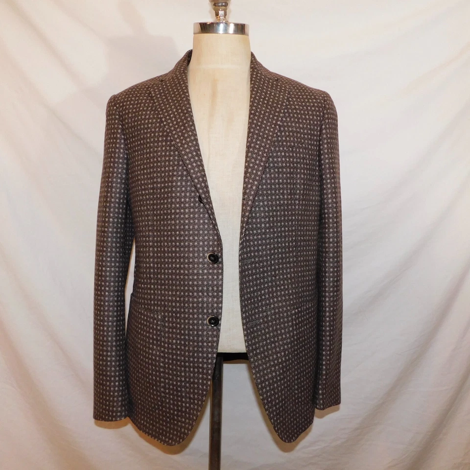 Chaqueta Blazer de Lana Altea Milano Para Hombres Talla 52 EE. UU. 42 Abrigo Deportivo Marrón Tito Foto 2 de 4