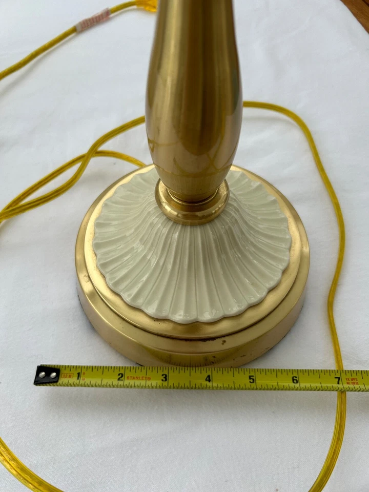 Lenox by Quoizel Table Lamp in Porcelain and Polished Brass at 10" dia x 33"h  - Image 4 of 4