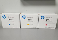 HP 768M Cyan, Magenta, Yellow DesignJet Ink Cartridge Lot of 3 Exp 2026