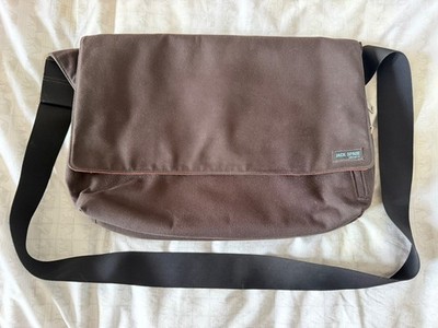 Jack Spade Greene St Messenger Bag - Black/Orange Canvas Laptop Commuter 