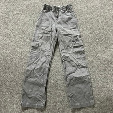 Abercrombie Kids Cargo Pants Girls Size 13/14 Gray Viscose Blend Wide Leg Pants