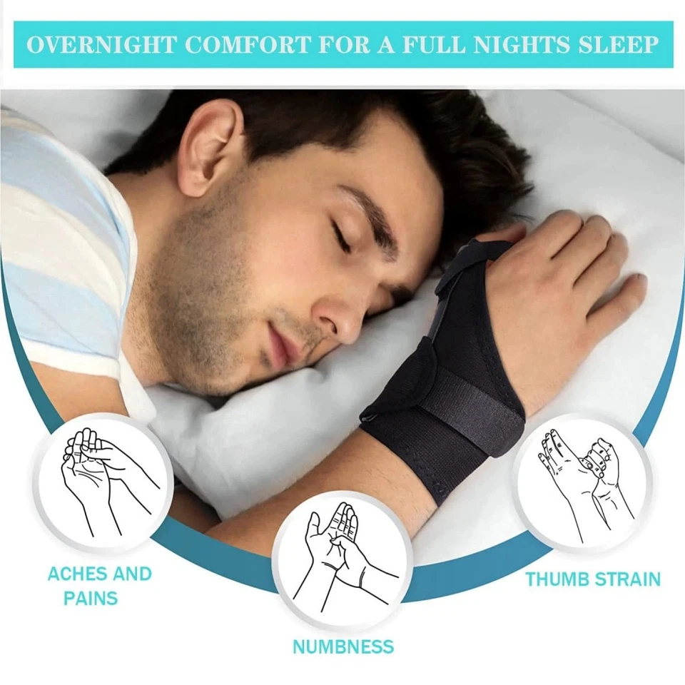 Soporte deportivo para muñeca pulgar túnel carpiano esguince férula artritis izquierda derecha Foto 3 de 4