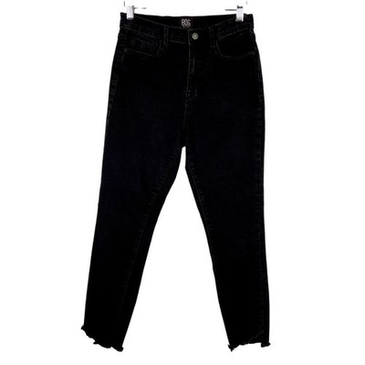 BDG Twig High Rise Cropped Black Jeans Raw Hem 5 Pockets Womens 28