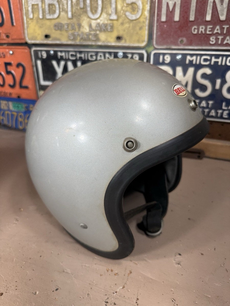 Vintage Bell SUPER MAGNUM 1970 Helmet Size 7 1/8 (S/M) Silver | eBay