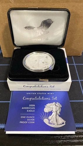 American Eagle 2026 $1 Silver Proof Coin Congratulations Set