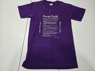 Vintage 80s Purple Person Profile People M T-Shirt Single Stitch Berenson 1982