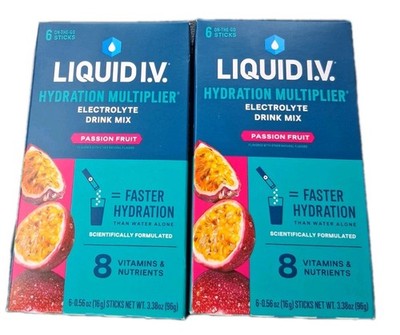 Two Liquid I.V.  Passion Fruit Powdered Electrolyte Drink, 6 Count Packets Packs