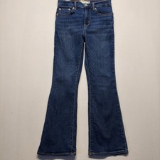 Levis 726 Flair Blue Jeans Youth L 10/12 Medium Wash 5-pocket Stretchy Comfort