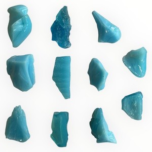 Satin Blue Slag Glass Cullet Assortment #6A2