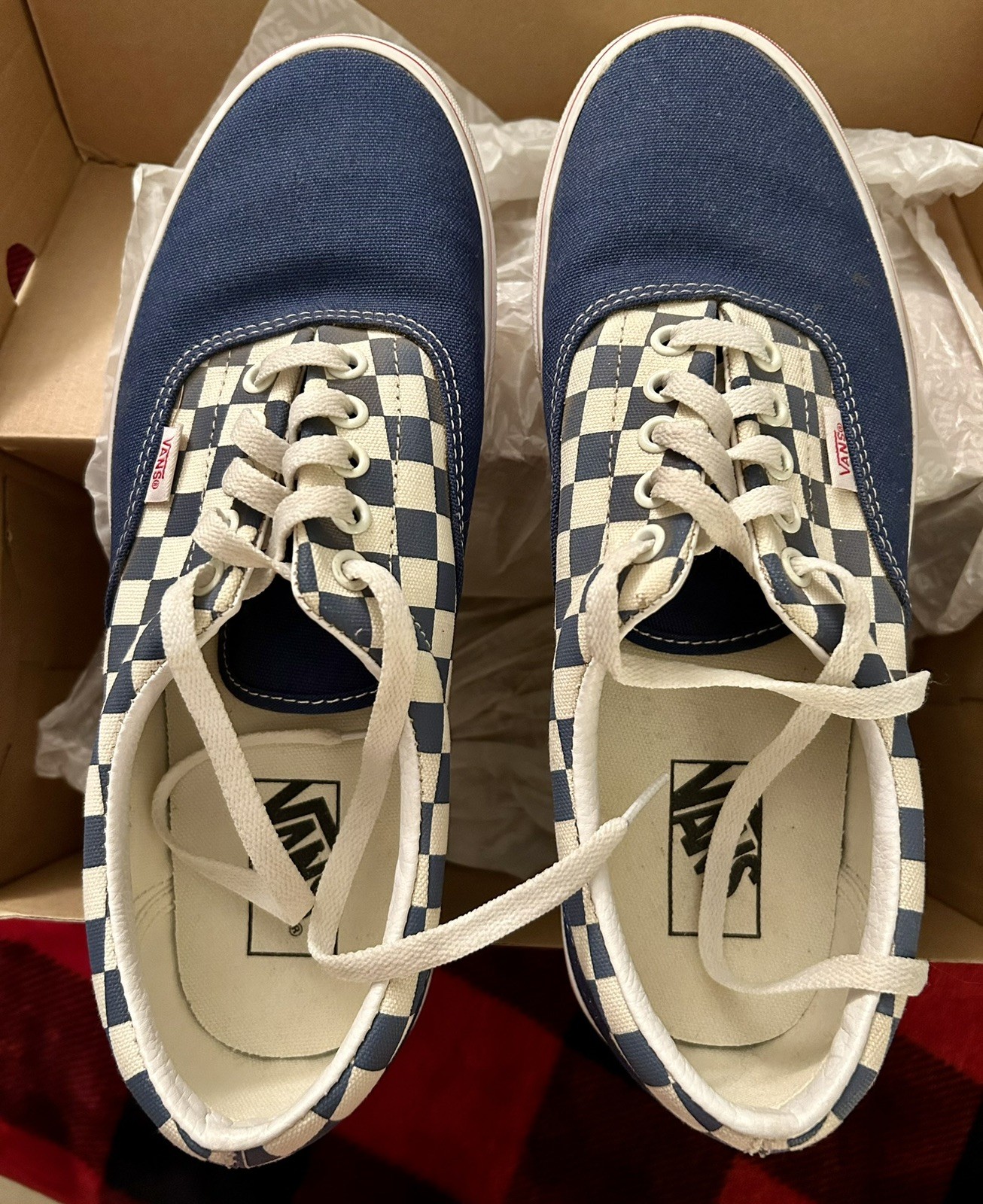 Vans Era Shoes Mens Size 10 Blue Checkerboard BMX Limited Canvas Skate Sneaker