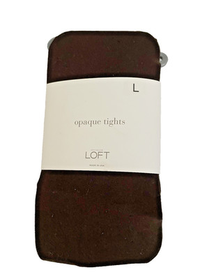 NWT Ann Taylor Loft Brown Opaque Tights Large 5'8''-6'.0''