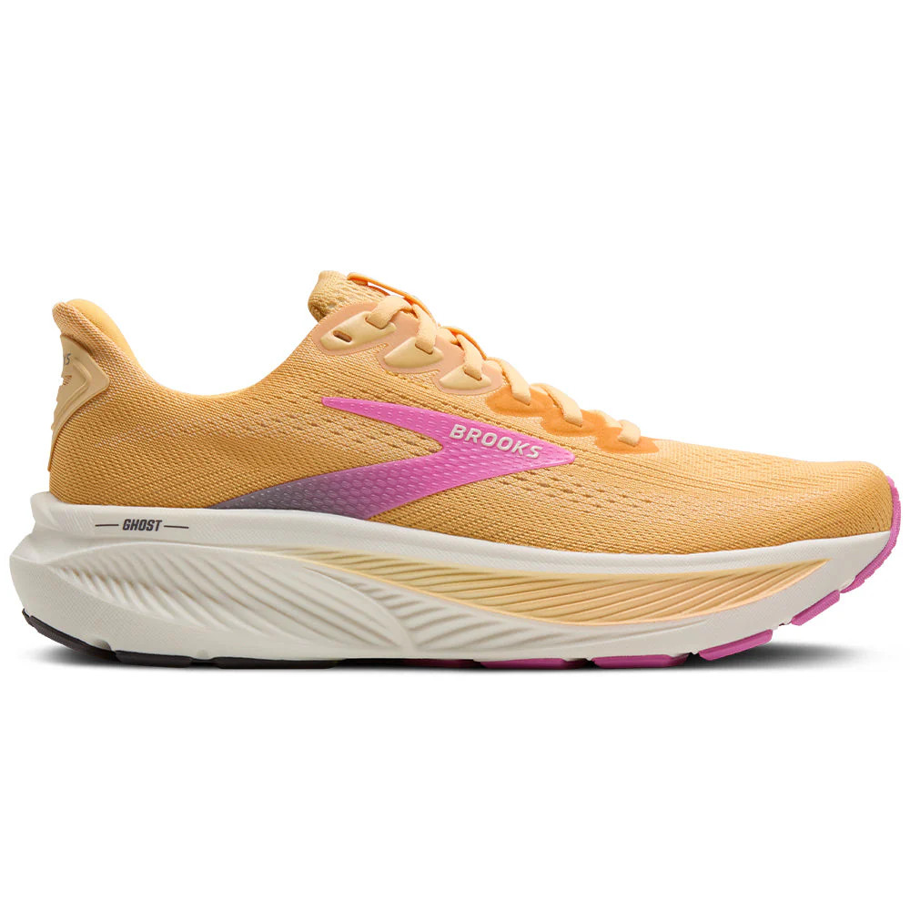 Women's Brooks Ghost 17, Apricot/Grey/Pink, 10.5 B Medium US
