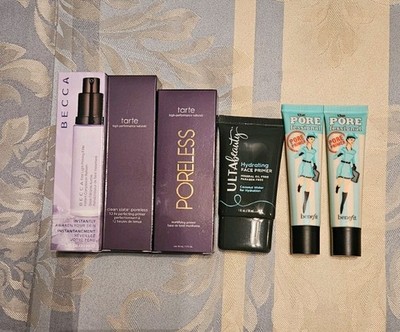 Face Primer Bundle (BECCA, Tarte, Benefit, Ulta (6 full size. items)