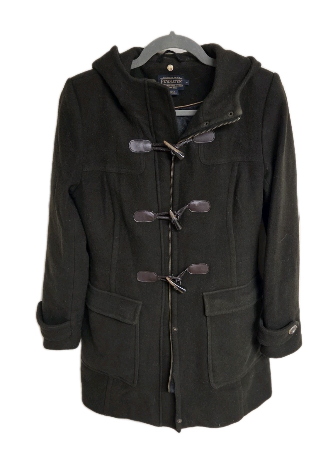 Pendleton Wool Toggle Jacket Duffle Style Olive G… - image 1