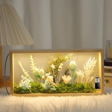3D Shadow Box 10"X5" Wooden Dried Flower Picture Frame with LED Night Light W...