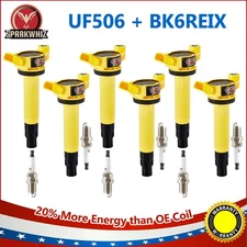 Pack of 6 Ignition Coil + Spark Plug For Toyota Solara Sienna 3.3L V6 2004-2006