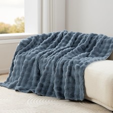Berkshire Faux Fur  Velisse Reversible Blanket - Ultra Soft Plush Blanket fo...