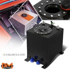 2.5 Gallon Lightweight Aluminum Coated Fuel Cell/Gas Tank+Level Sender Black Cap