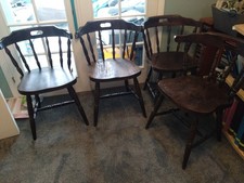 4 Farmhouse/country Pub Style Solid Wood  Windsor Style Dining Chairs