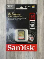 SanDisk Extreme 32GB SDHC UHS-I V30 100MB/s 4K UHD SD Card NEW