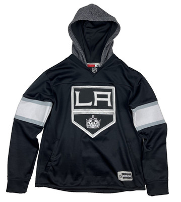 Los Angeles Kings Hoodie Youth Large Black NHL Hockey Reebok Face Off Collection