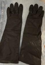 Van Raalte VTG Womens Size S 7 .5 Black Kid Leather SILK LINED Formal Gloves