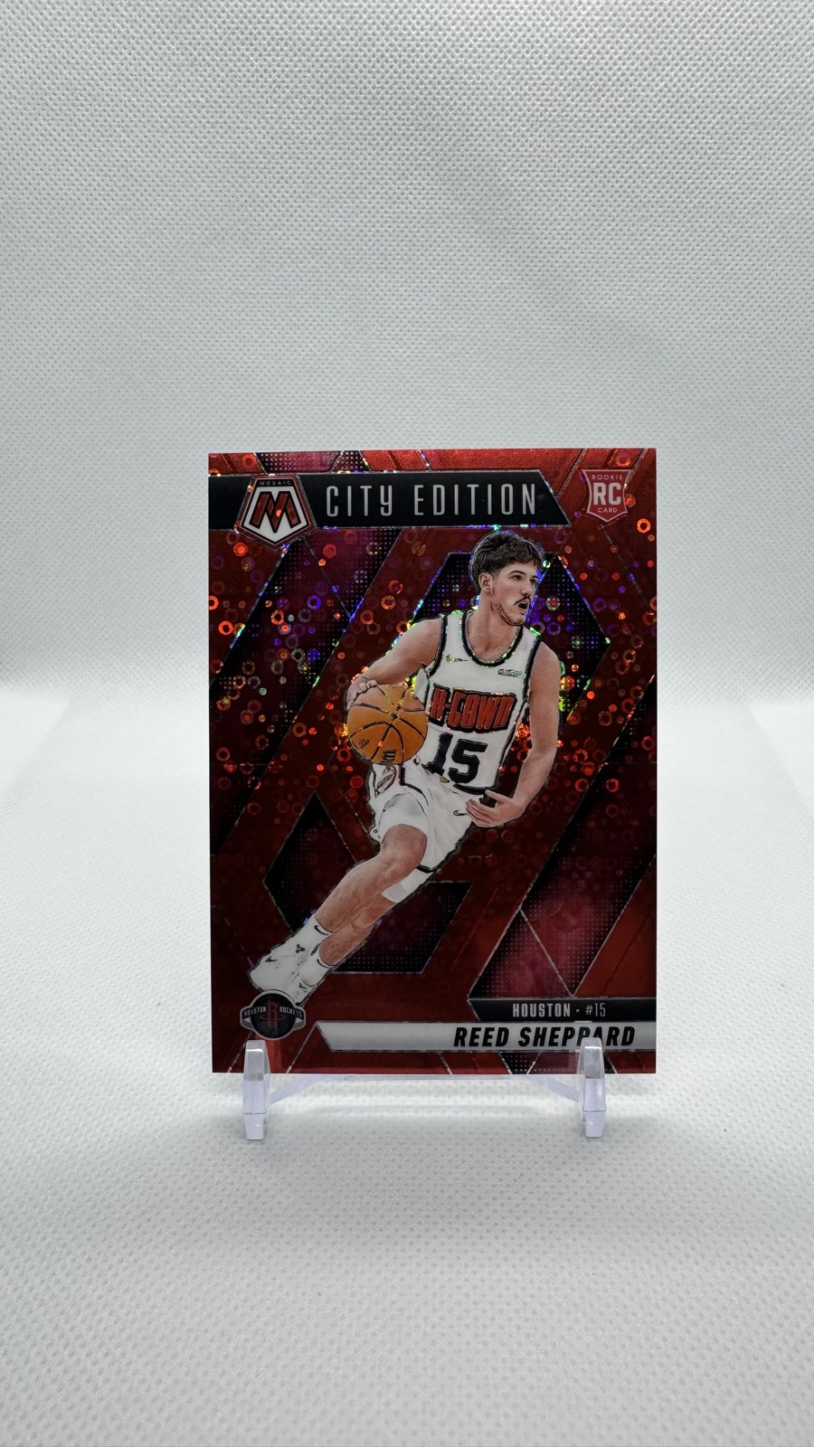 2024-25 Panini Mosaic - City Edition Reed Sheppard #276 Fast Break Red Prizm /99