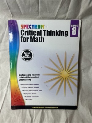 Spectrum Critical Thinking for Math, Grade 8 by Spectrum (2017, Trade Paperback)