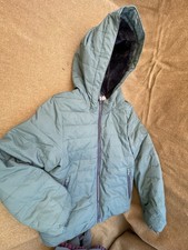 Abercrombie Fitch Green Puffer Fur Lined Kids 9/10 Full Zip Jacket NWT