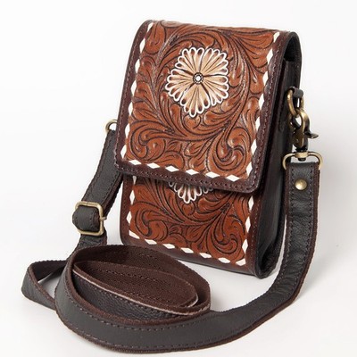 KB OHLAY KBA127 Cell Phone Holder 100% cotton Denim Genuine Leather women bag
