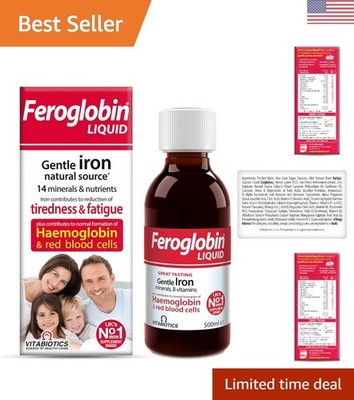 Vitabiotics Organic Liquid Iron & B12 Formula   Delicious 500ml Supplement