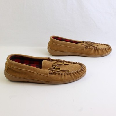 Guide Gear Herren Größe 11 Braunes Leder Mit Plaid Einlegesohle Mokassin Slipper