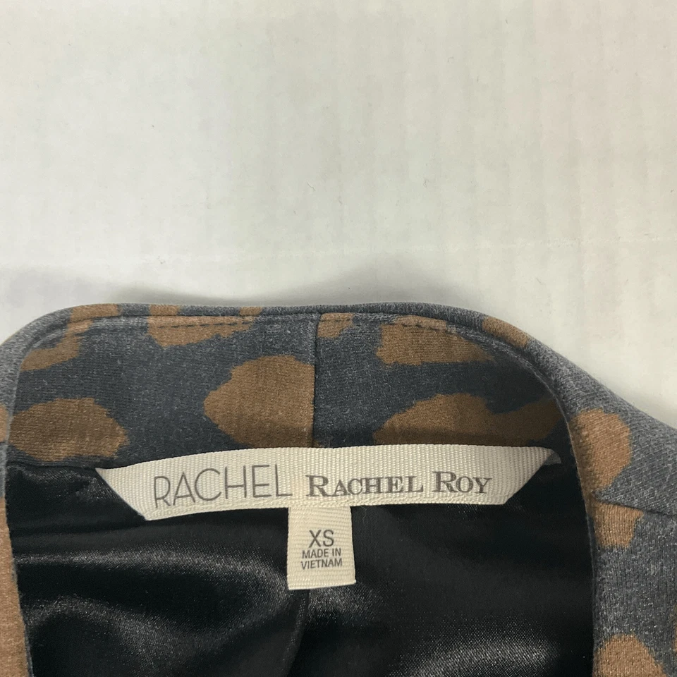 Rachel Roy Womens Blazer Cheetah Print Button Front Long Sleeve Jacket Size XS - Image 4 of 4