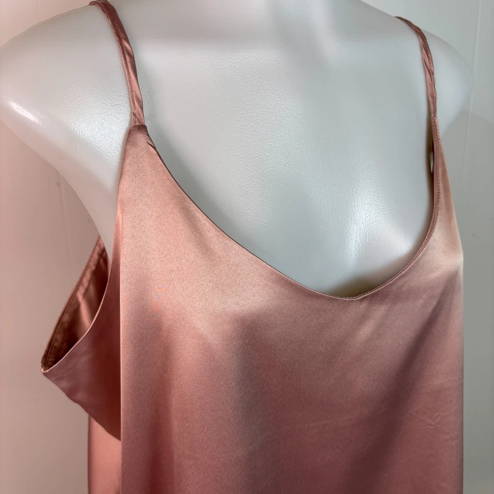 Prendas para dormir Express camisola XL rosa satinado pijama camiseta sin mangas para mujer nueva con etiquetas Foto 3 de 4
