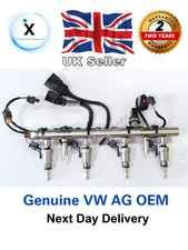 4x GENUINE VW AG OEM FUEL INJECTORS + RAIL VW, AUDI, SKODA, SEAT 06L906036K