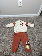 Disney Junior Mickey Mouse Toddler Outfit 12M Sherpa Pullover  Jogger Pants Set