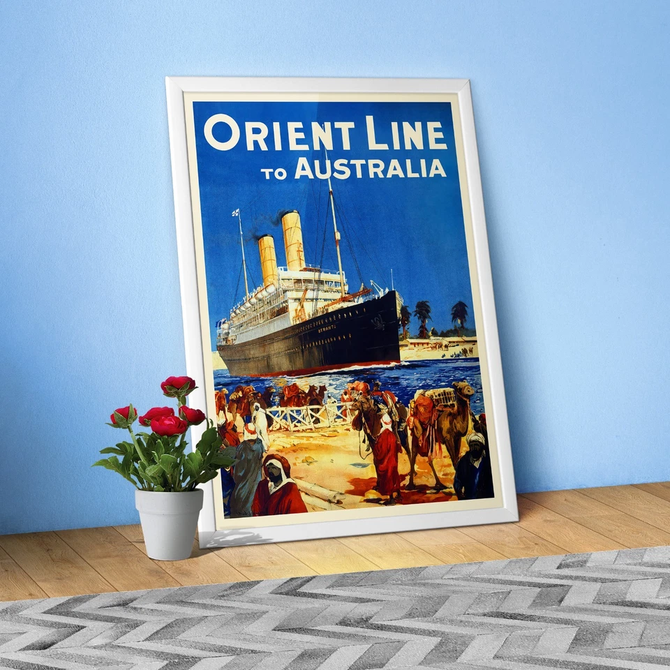 Australia, Travel Poster 1930s – Vintage Cruise Ship Wall Art, retro wall decor - Image 3 of 4