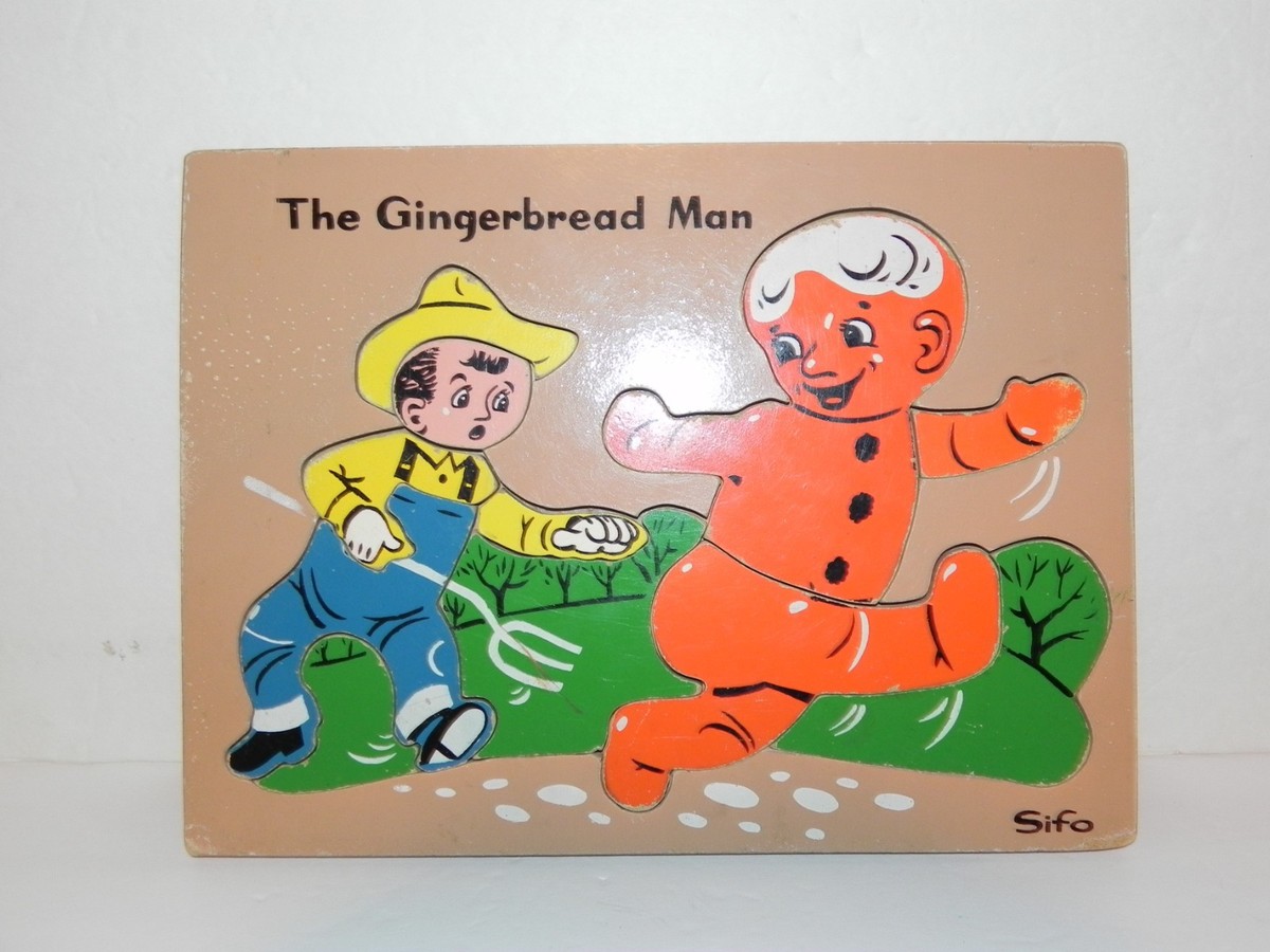 Vintage Sifo Wooden Puzzle - 'The GINGERBREAD Man' - Free Ship! | eBay