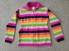 GYMBOREE  Zipper Front Multicolor Striped Cotton Sweater  M 7-8 