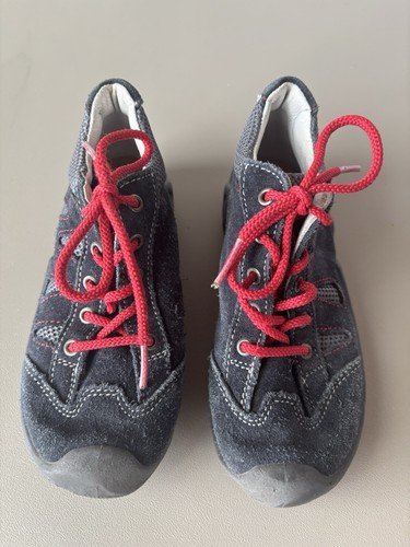 Pepino by Ricosta Blue Red Leather Lace Up Casual Shoes Kids 26 / US 9.5 Toddler - Picture 2 of 7